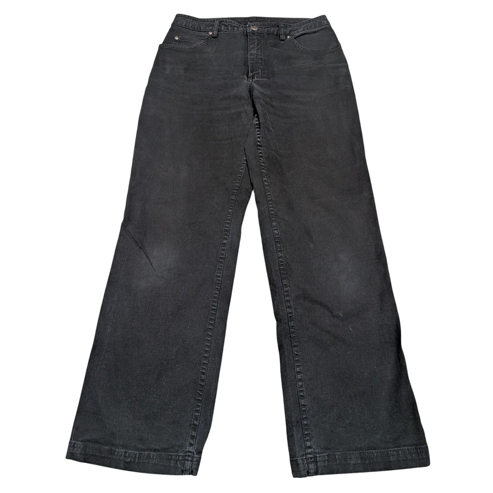 Duluth Trading Co Pants Womens 10x31 Black Straight Leg Canvas Stretch Workwear